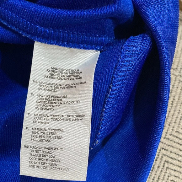 Adidas Full Zip Men’s XXL Blue 3 Striped Sweatshirt Polyester - Picture 7 of 7